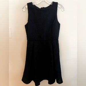 Ann Taylor Navy blue floral print sleeveless dress.